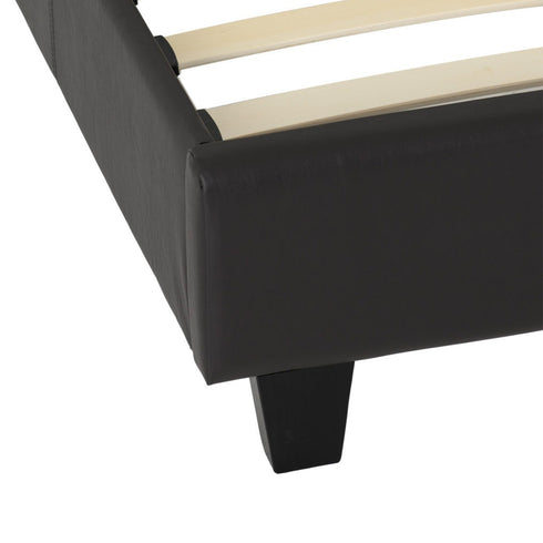 Prado 4FT Bed - Brown Faux Leather